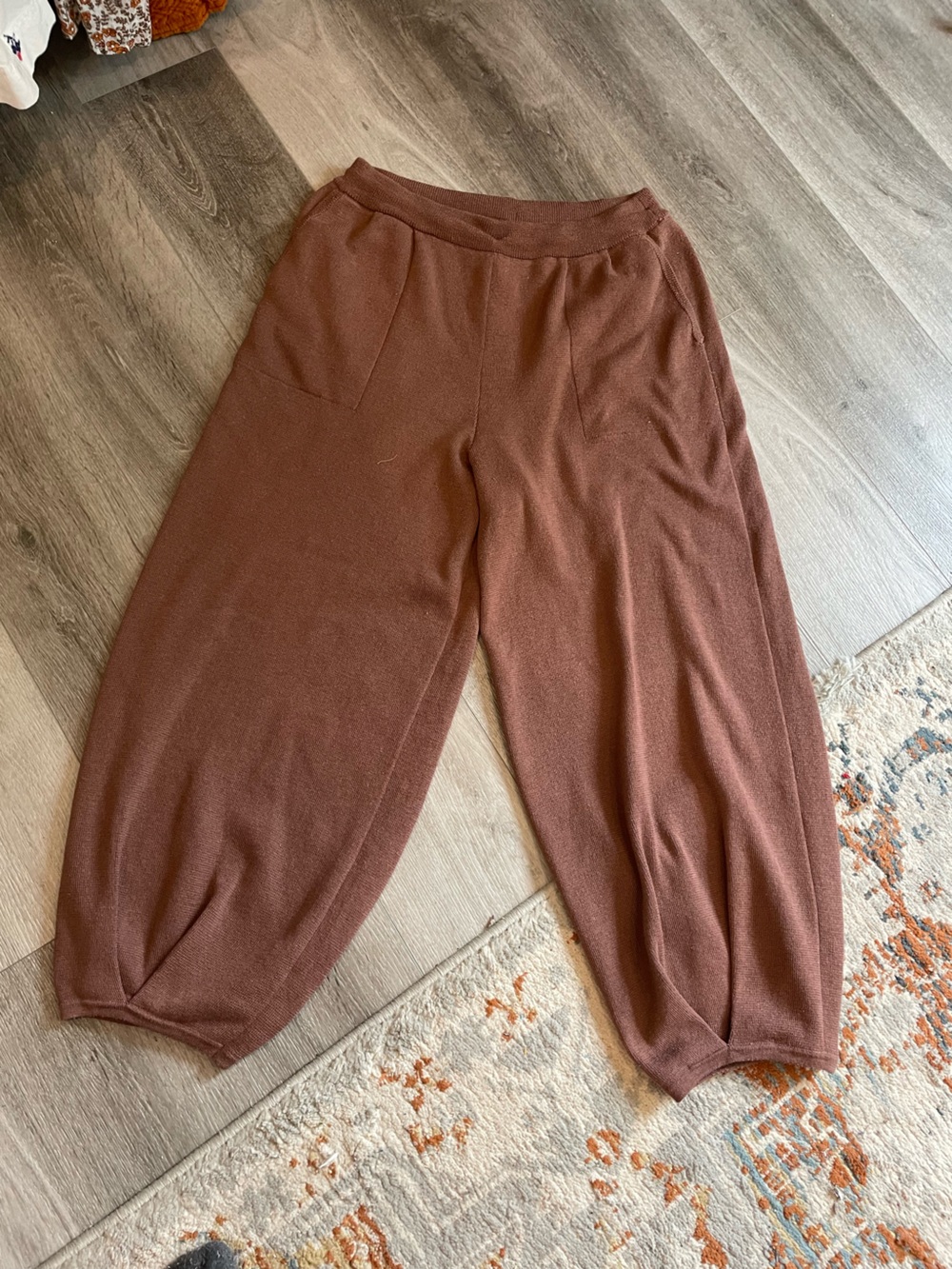 Free People Freya Cozy Knit Wide-Leg Pants in Brown - Picture 3 of 6